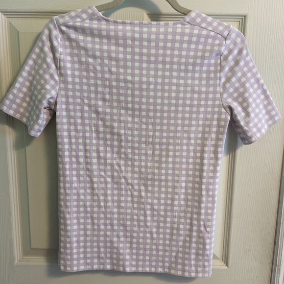Ann Taylor Lilac Checkered Blouse - Picture 2 of 2
